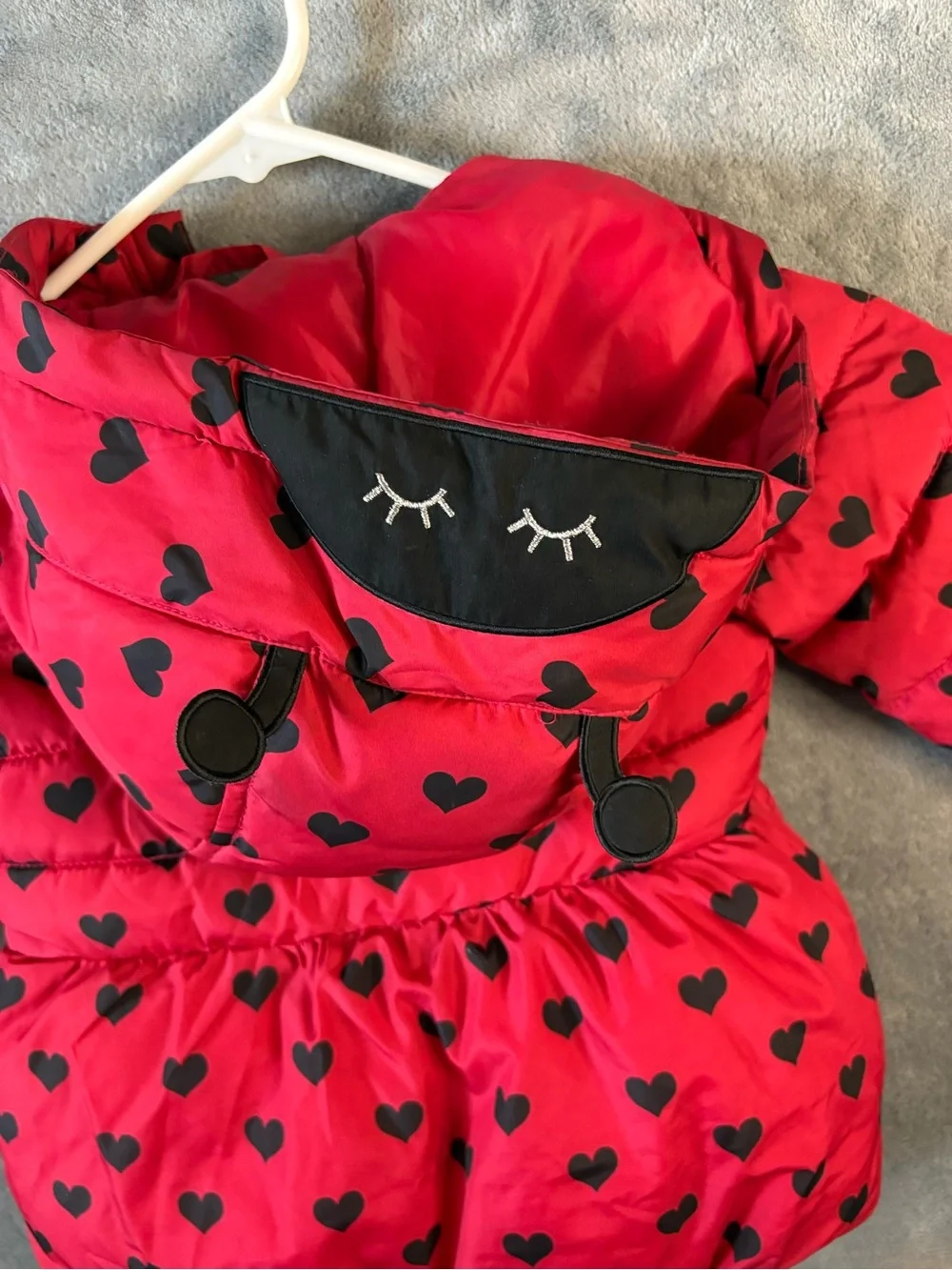 The Children's Place Red Jacket with Black Heart Print